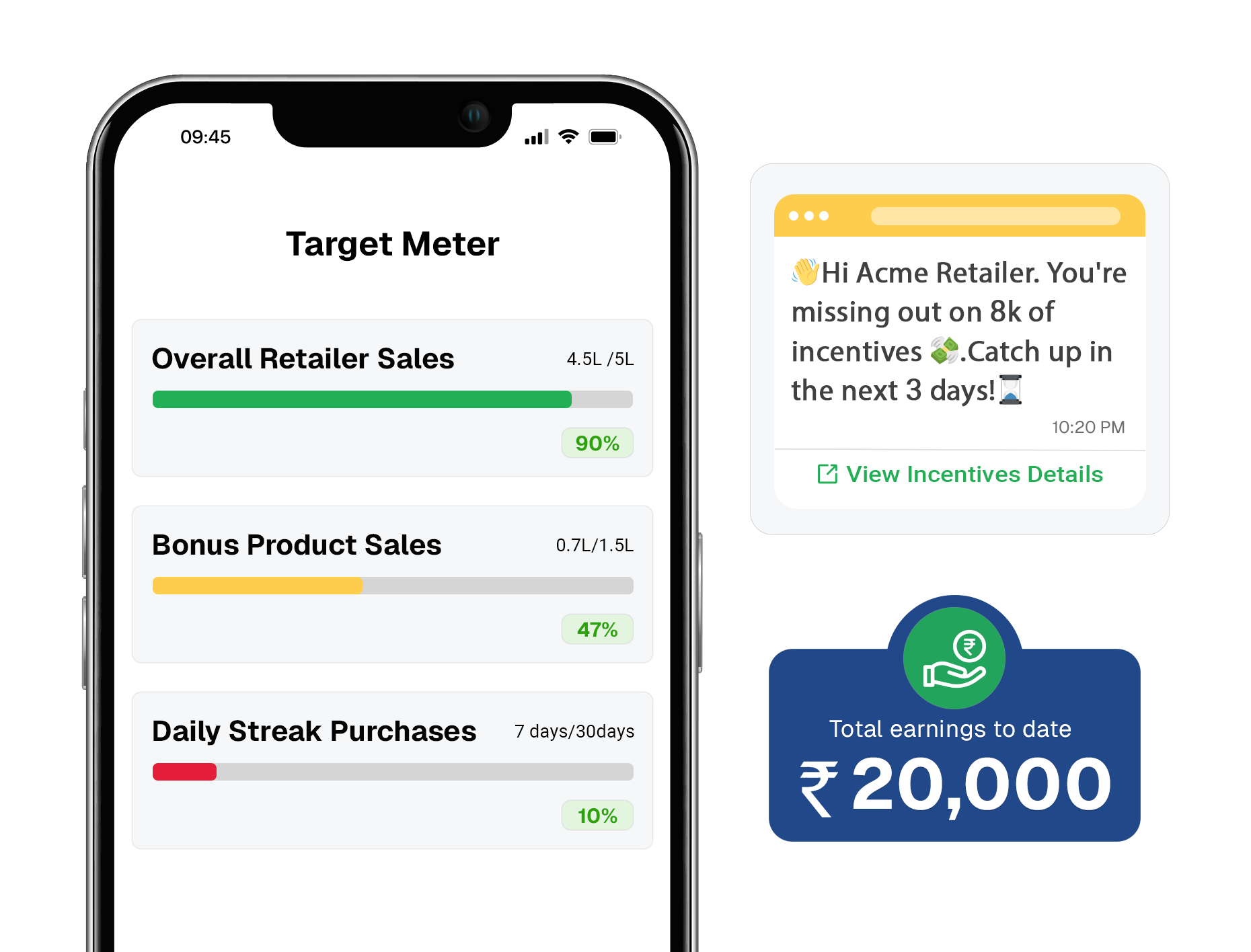 Target meter and earnings tracker