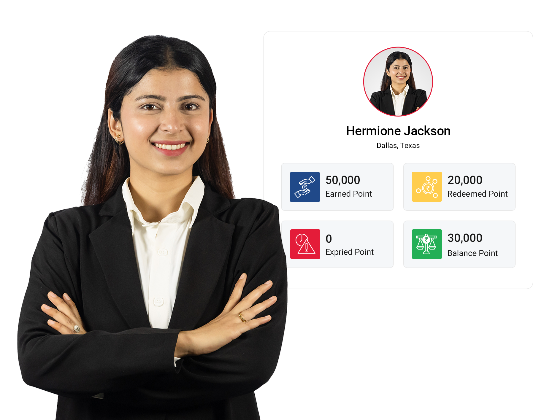 My Incentives – Hermione Jackson profile with earned and redeemed points